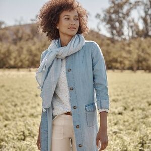 J.Jill High-Rise Straight-Leg Patch-Pocket Ankle Jeans in Light Barley (26W)